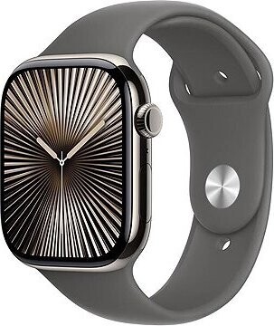 Apple Watch Series 11 Cellular 42 mm Prírodný titán s kamenno sivým športovým remienkom – M/L