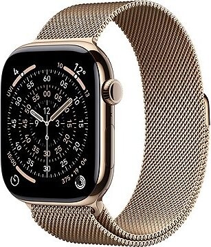 Apple Watch Series 11 Cellular 46 mm Zlatý titán so zlatým milánskym ťahom – S/M
