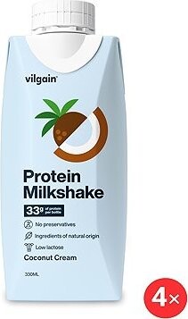 Vilgain Protein Milkshake 4× 330 ml coconut cream
