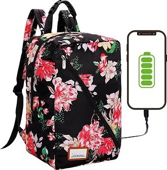 MG Bcross batoh so vstavaným USB káblom 20 l, pink flowers