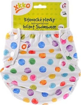 XKKO Jednoveľkostné dojčenské plavky Watercolour Polka Dots