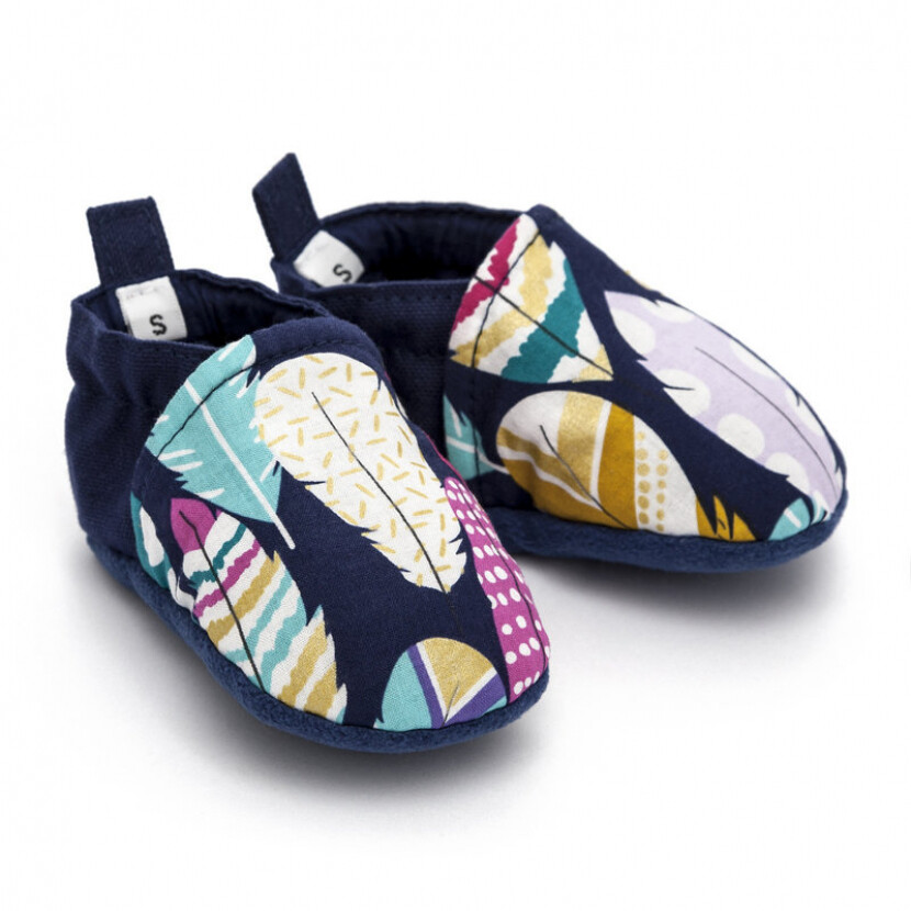 Textilné capáčky Liliputi Feather - modré, XXS