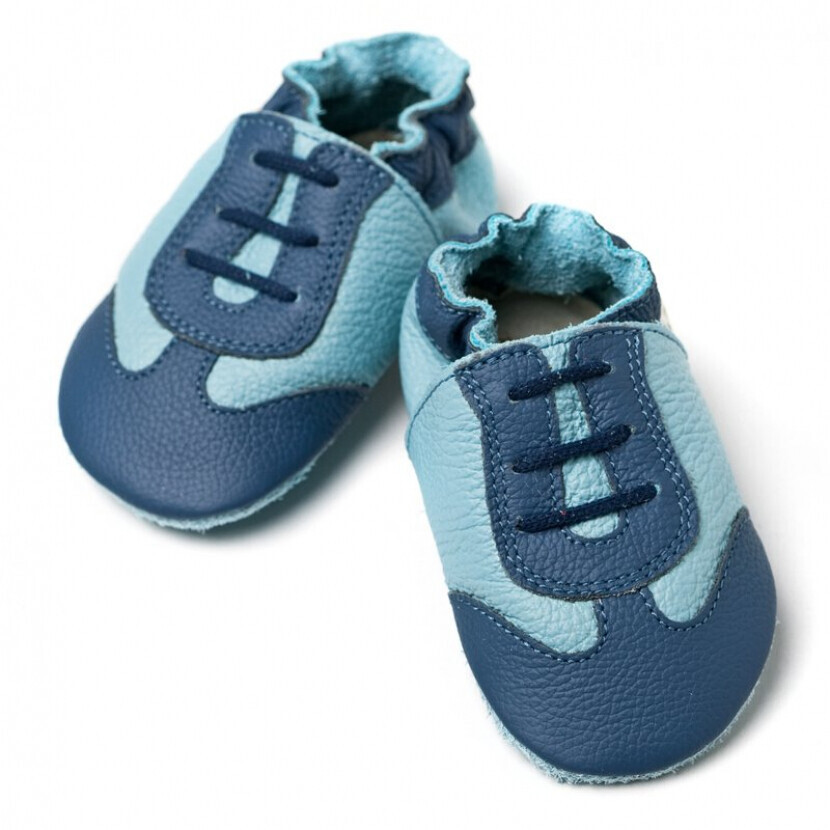 Kožené topánočky Liliputi Soft Soled Blue Sport - modré, S