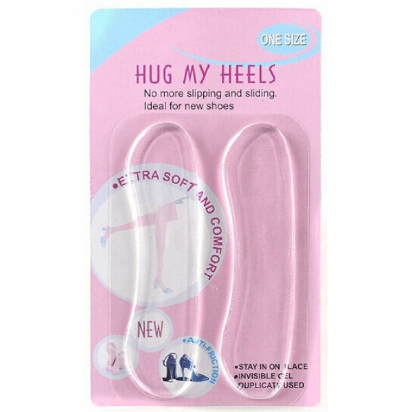 Silikónová vložka do topánok na ochranu päty 1 pár - priehľadná