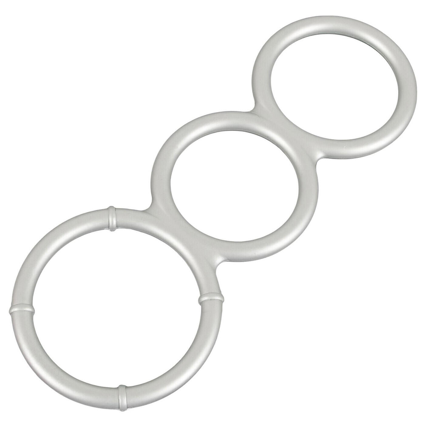 You2Toys Metallic Silicone Triple Cock and Ball Ring