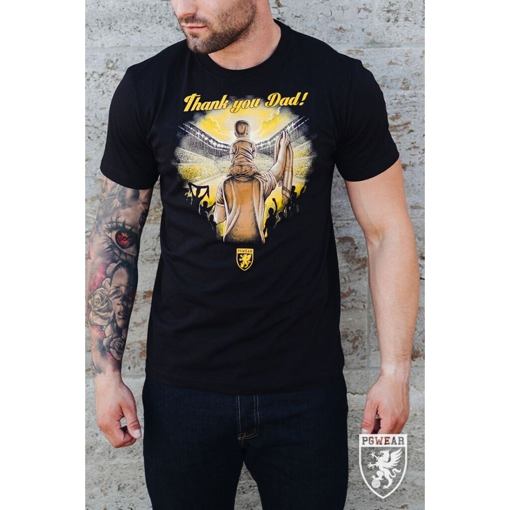 Triko PGwear Thank You Dad - čierne, S