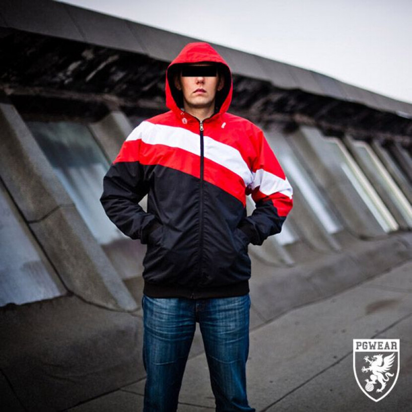 Bunda PGwear Premium - čierna-červená-biela, XL