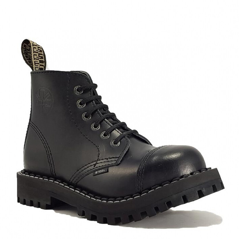 Topánky Steel 6-dierkové - čierne, 36