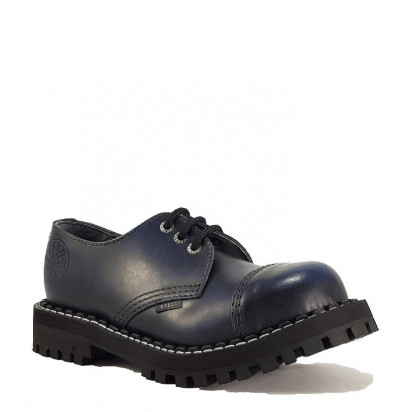 Topánky Steel 3-dierkové - modré stierané, 46