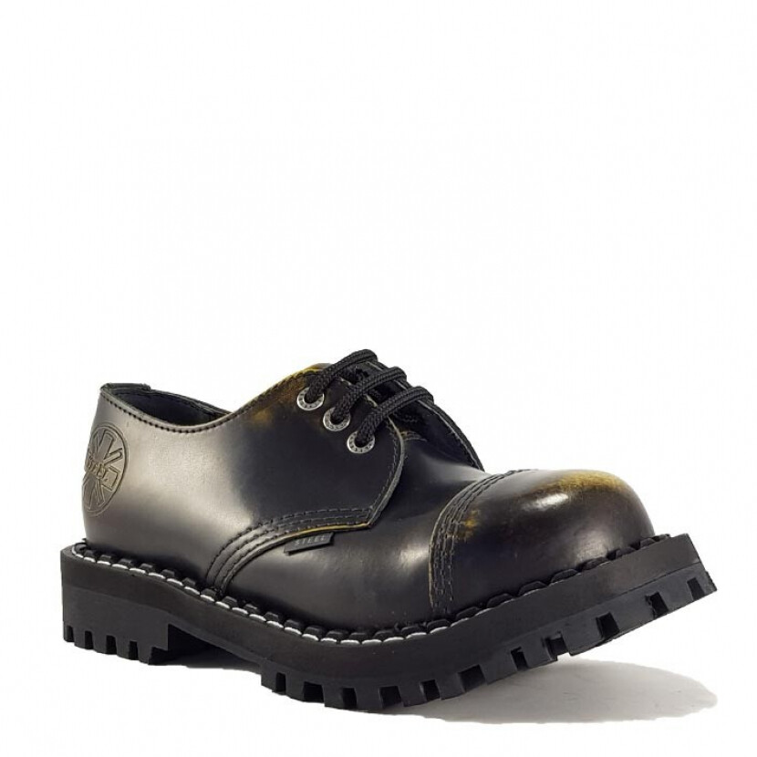 Topánky Steel 3-dierkové - žlté stierané, 36