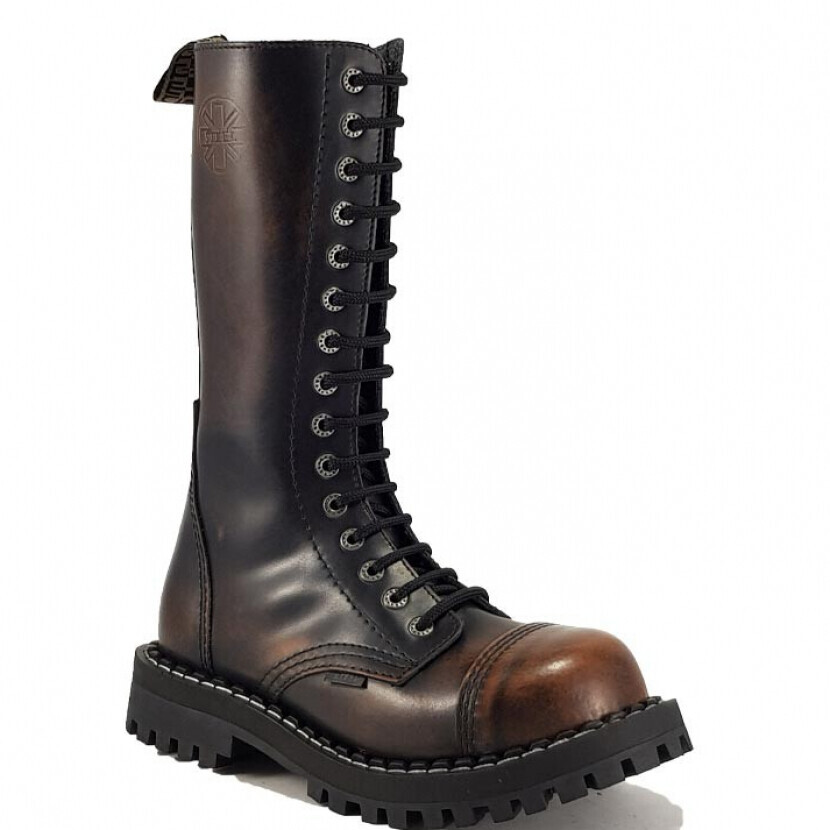 Topánky Steel 15-dierkové - oranžové stierané, 42