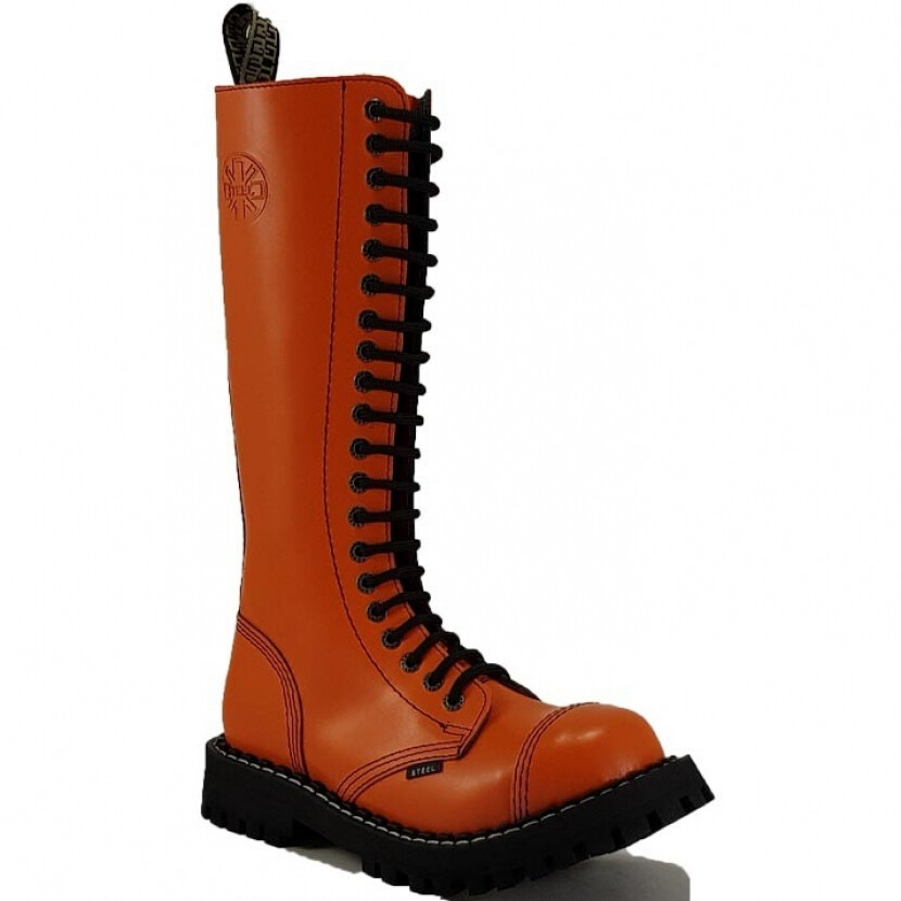Topánky Steel 20-dierkové - oranžové, 42