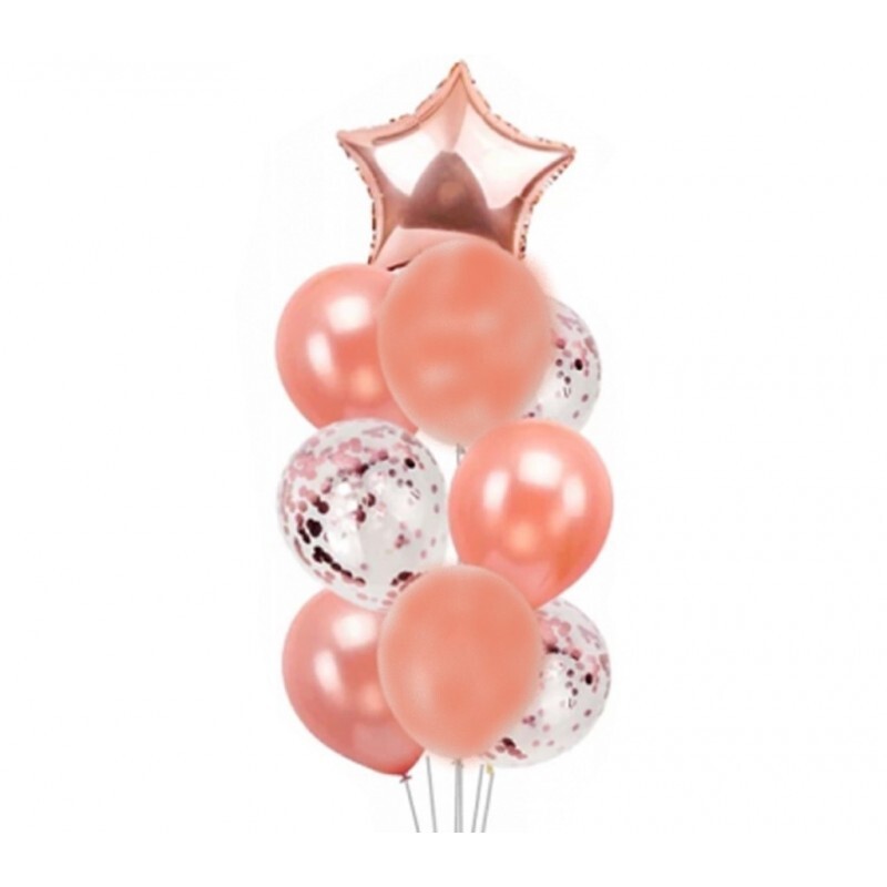 EPY55J DR Party mix balónov s konfetami 9 ks Ružová