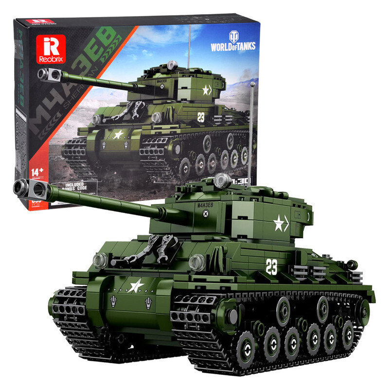 ZA5806 Stavebnica tanku 836 dielikov - Reobrix Sherman M4A3E8 Legend