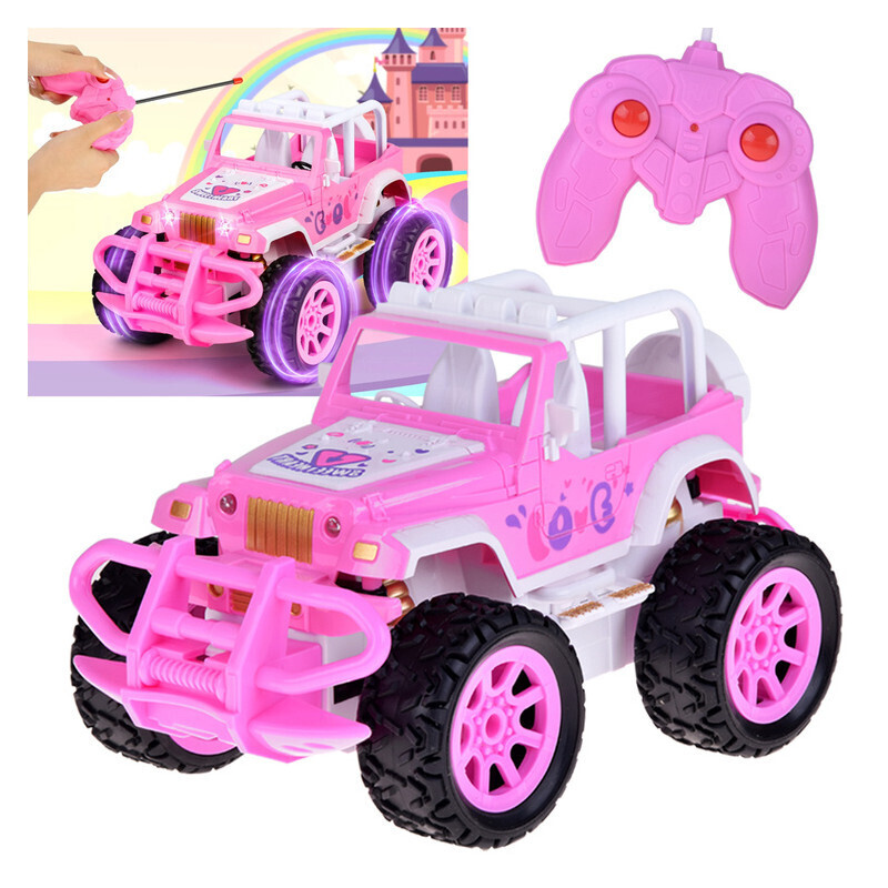 ZA5909 Ružové terénne RC autíčko pre bábiky s diaľkovým ovládaním
