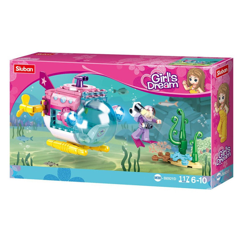 436654-LIE Sluban Lietadlo - stavebnica pre dievčatá, 111 dielov, Sluban