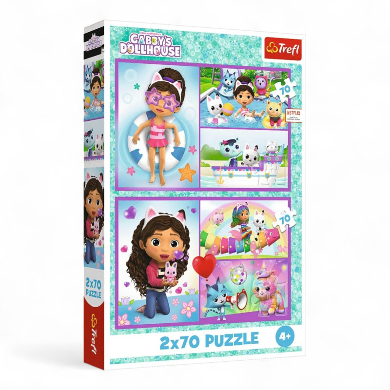 34438 TREFL Detské puzzle 2v1 - Gábinin kúzelný domček - 2x70dielikov