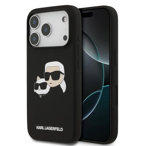 Karl Lagerfeld Liquid Silicone Double Heads MagSafe Zadní Kryt pro iPhone 17 Pro Black
