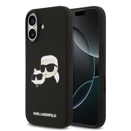 Karl Lagerfeld Liquid Silicone Double Heads MagSafe Zadní Kryt pro iPhone 17 Black