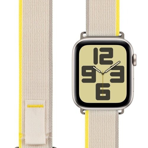 OBAL:ME Textilní Řemínek pro Apple Watch 42-49mm M-L Beige/Yellow