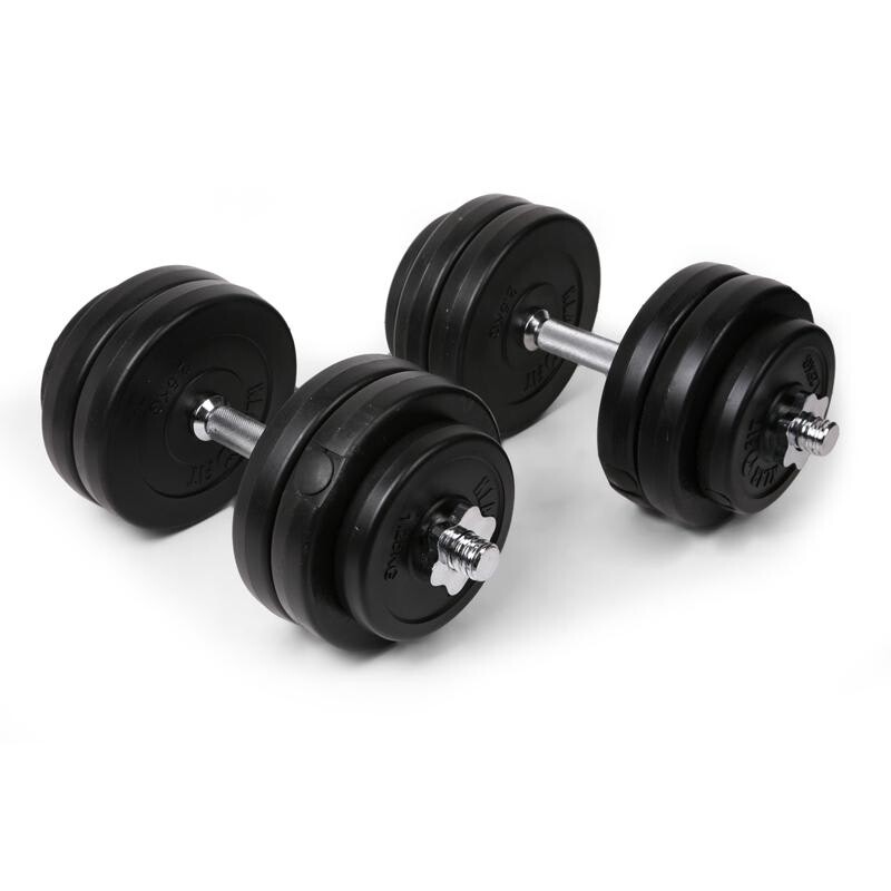 Pár jednoručných činiek Klarfit, 6 závaží, 2 x 15 kg činka