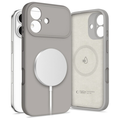 Tech-Protect Silicone MagSafe kryt na iPhone 17, sivý