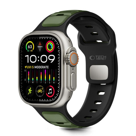 Tech-Protect Iconband Line remienok na Apple Watch 44/45/46/49mm, black/green