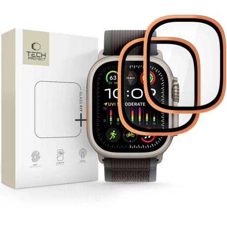 Tech-Protect Glass Ring 2x ochranné sklo na Apple Watch Ultra 1 / 2 / 3 (49mm), oranžové