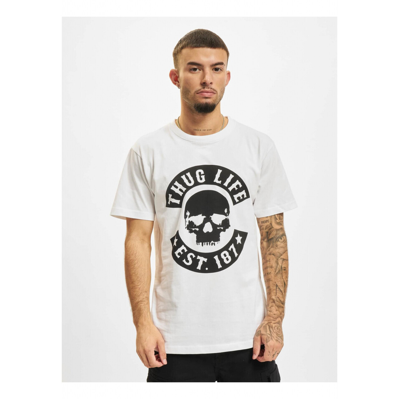 Tričko Thug Life Skull Logo - biele, M