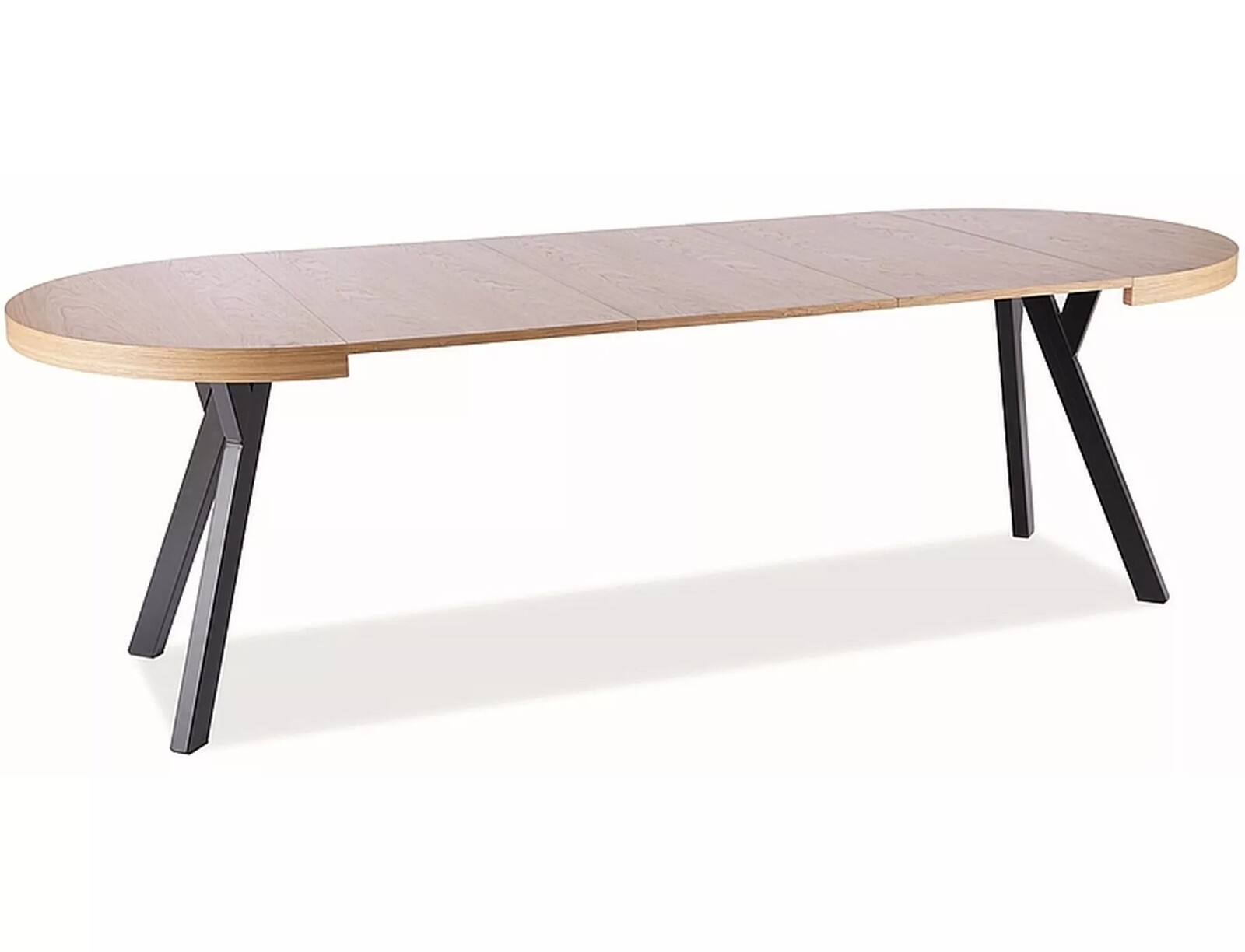 Rozkládací dýhový jídelní stůl Domingo 100/250 cm dub/černý