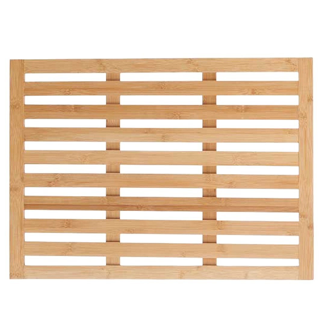 Bambusová koupelnová rohožka Berlio 45×62 cm hnědá