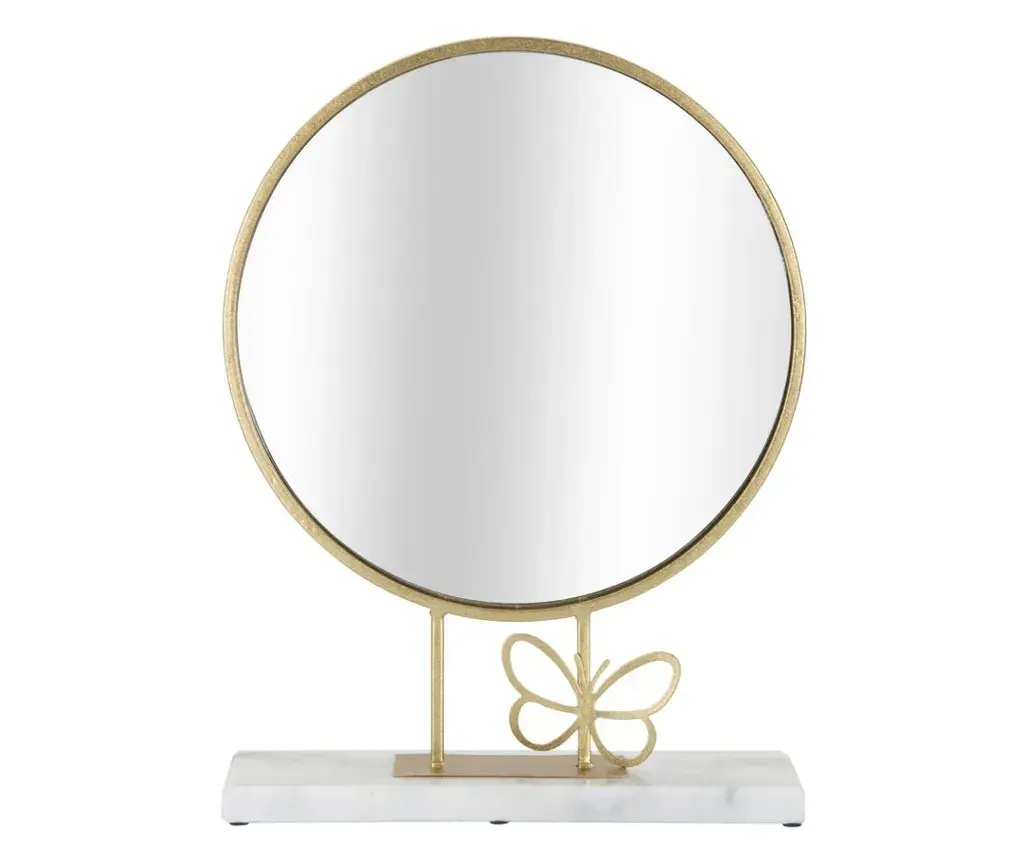Dekorační zrcadlo Butterfly 30 cm zlaté/mramor