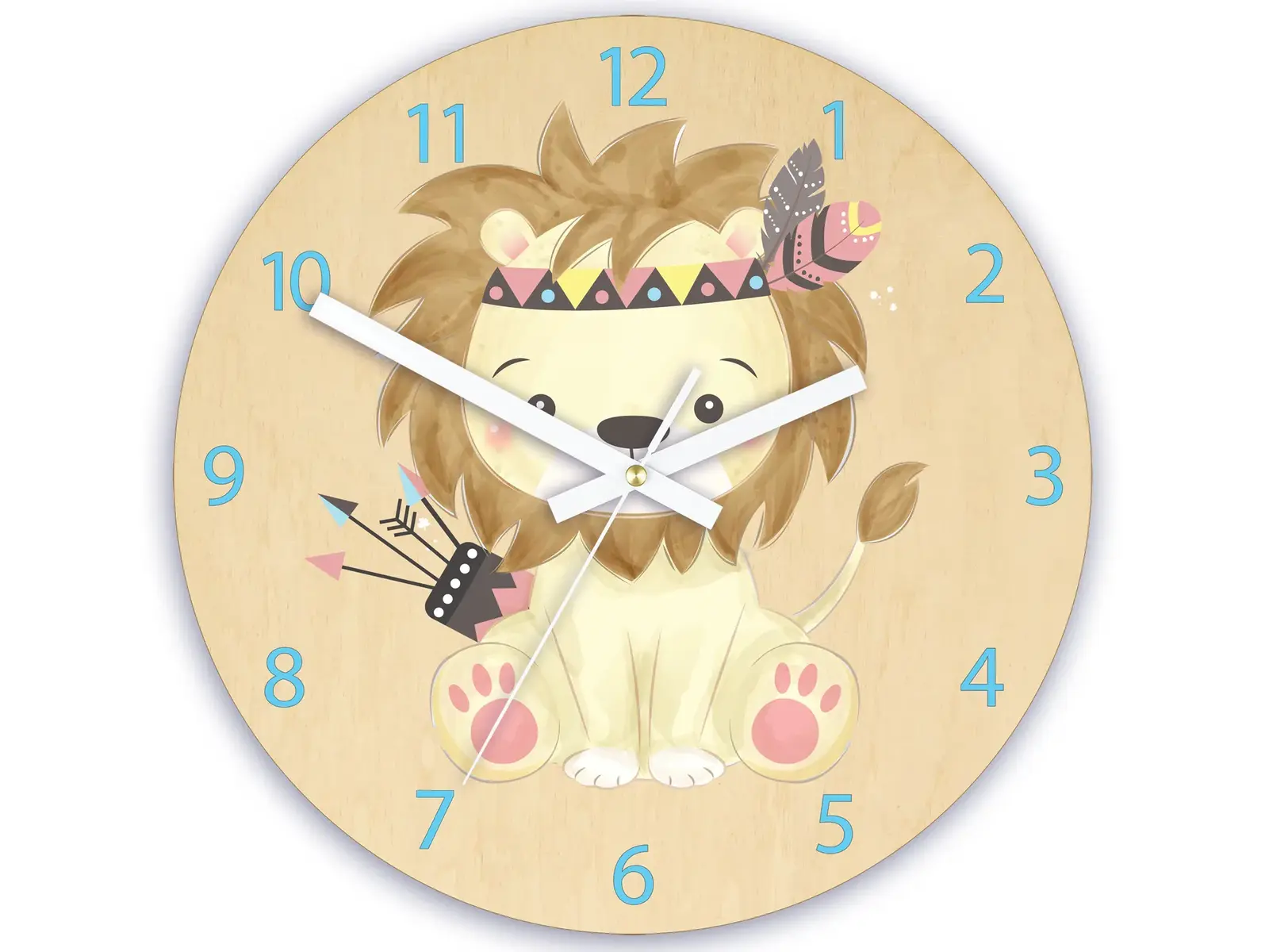 Dětské nástěnné hodiny Ami Lev indián 30 cm vícebarevné