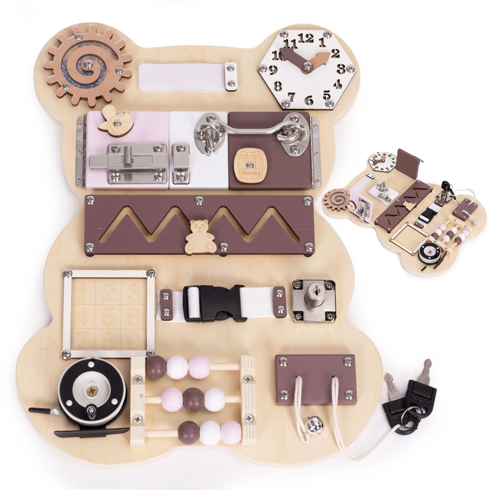 Dřevěná multifunkční tabule BEAR hnědá