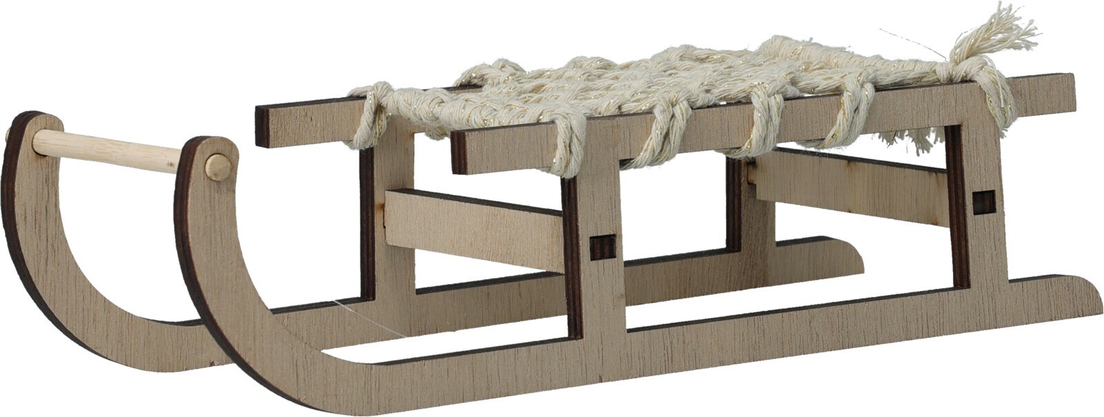 Dřevěné dekorativní sáně WOHO 25 cm hnědé