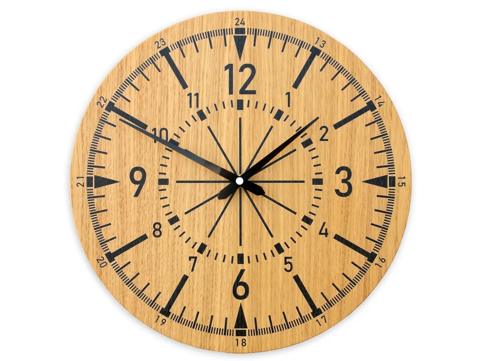 Dřevěné nástěnné hodiny Avatar 33 cm dub přírodní/černé