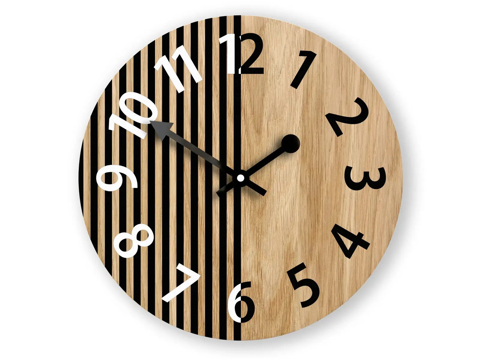 Dřevěné nástěnné hodiny Nepal 33 cm dub přírodní/černé