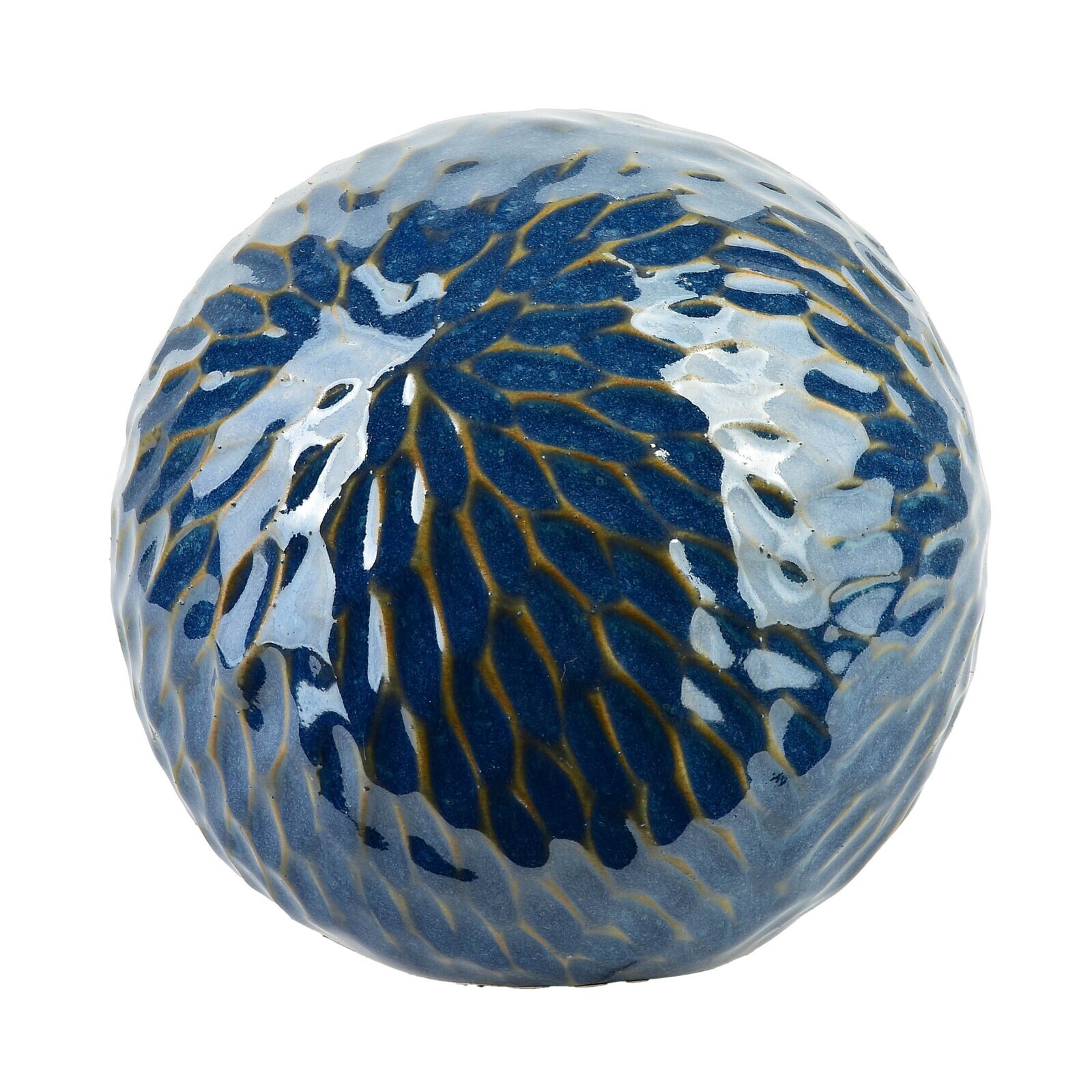 Keramická dekorativní koule Saggio Pattern 10 cm modrá