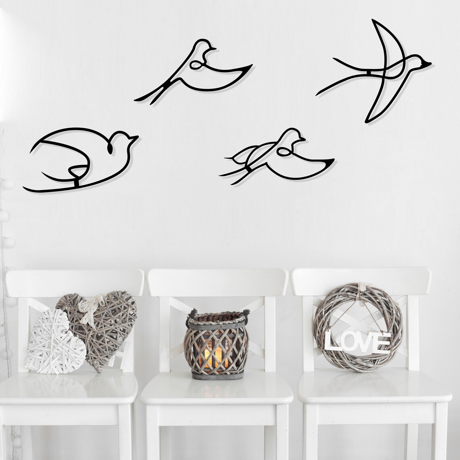 Nástěnná kovová dekorace Hope černá