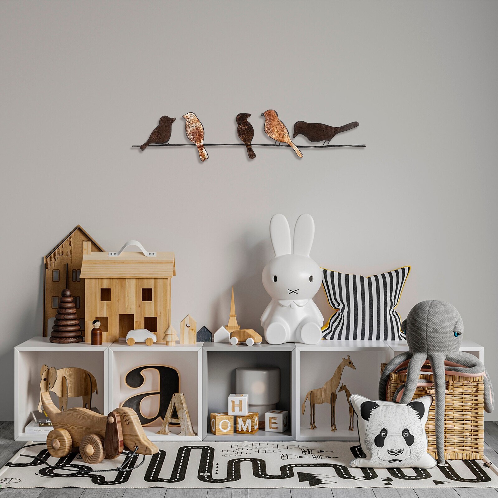 Nástěnná kovová dekorace Muhabbet vícebarevná