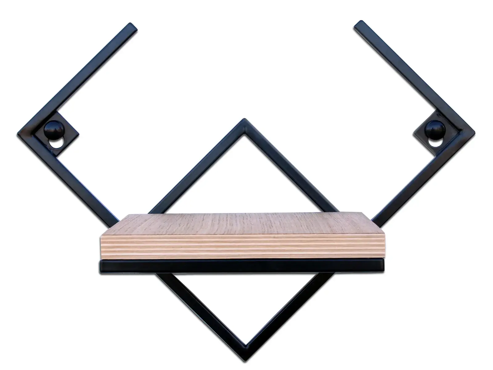 Nástěnná police na květináč Diamond hnědý/černý