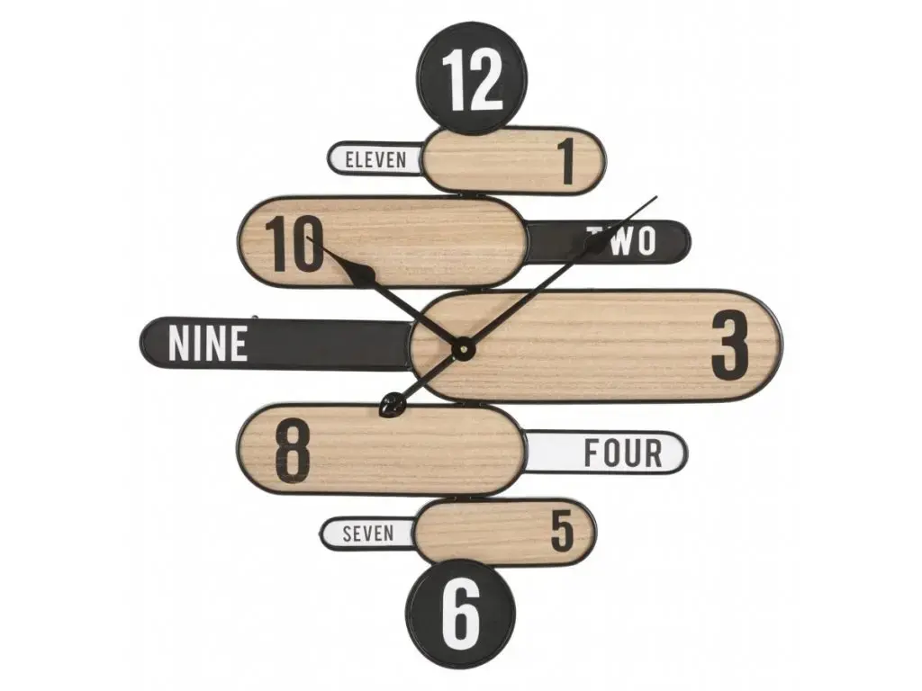 Nástěnné hodiny Direction 60 cm černé/hnědé