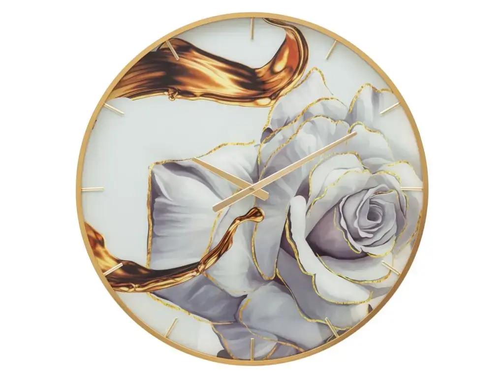 Nástěnné hodiny Glass Rose 60 cm vícebarevné/zlaté