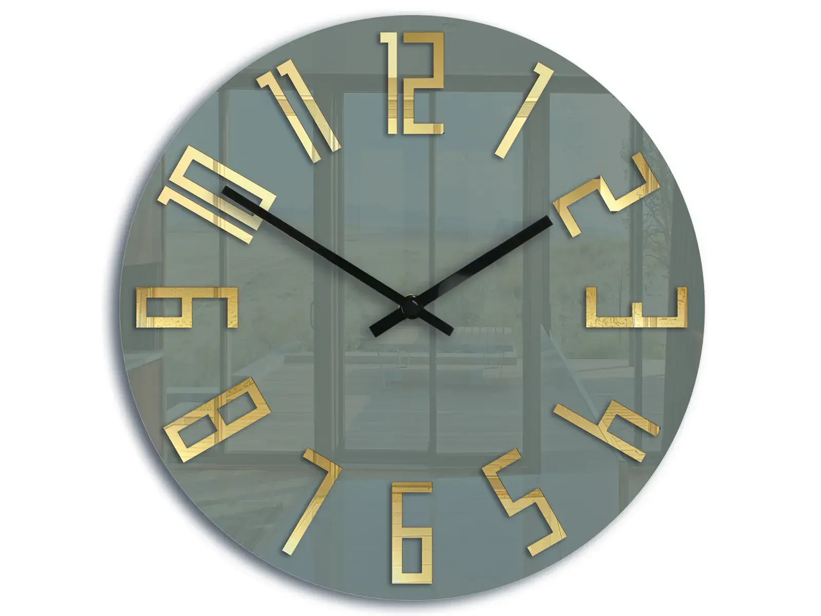 Nástěnné hodiny Slim 32 cm zlaté/šedé