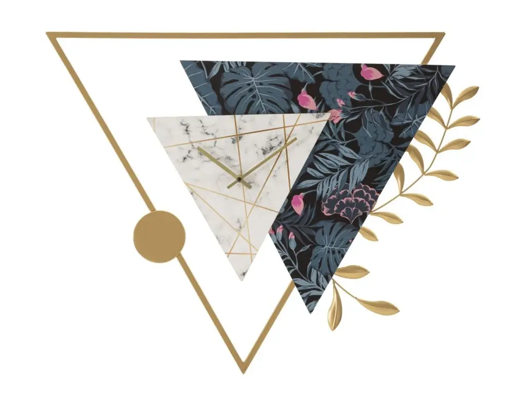 Nástěnné hodiny Triangle 75 cm zlaté/vícebarevné