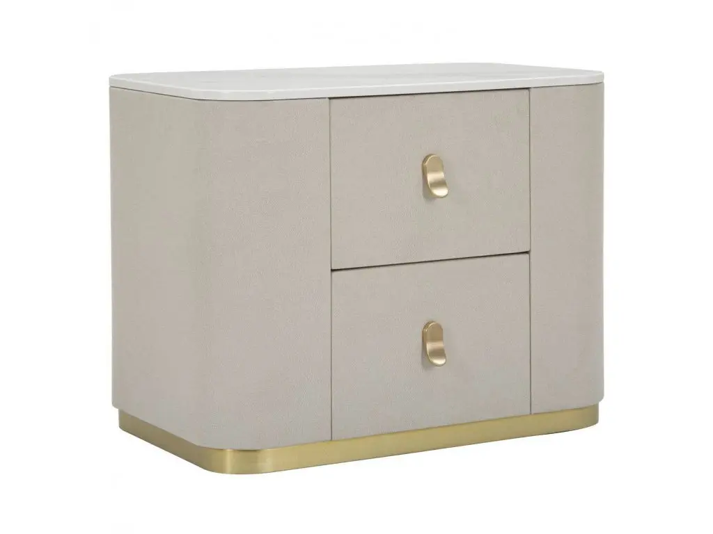 Noční stolek Beauty 60 cm béžový/zlatý