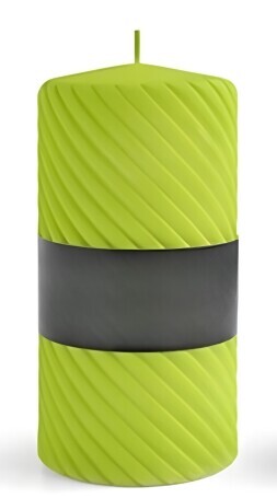 Parafínová svíčka Caroline Mat 7x14 cm světle zelená
