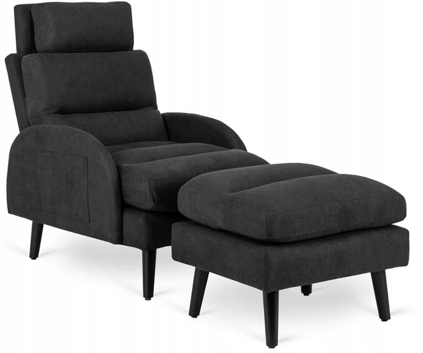 Polohovací křeslo Henry s podnožkou černé