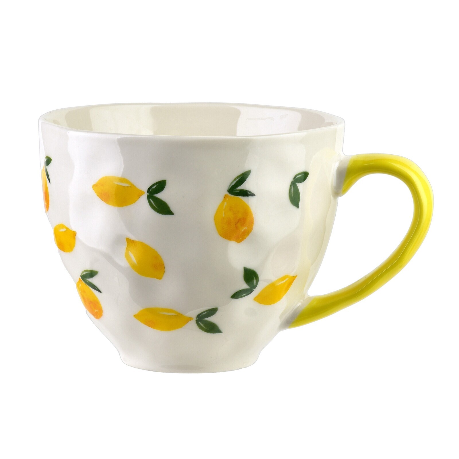 Porcelánový hrnek LIMONE 400 ml bílý/žlutý