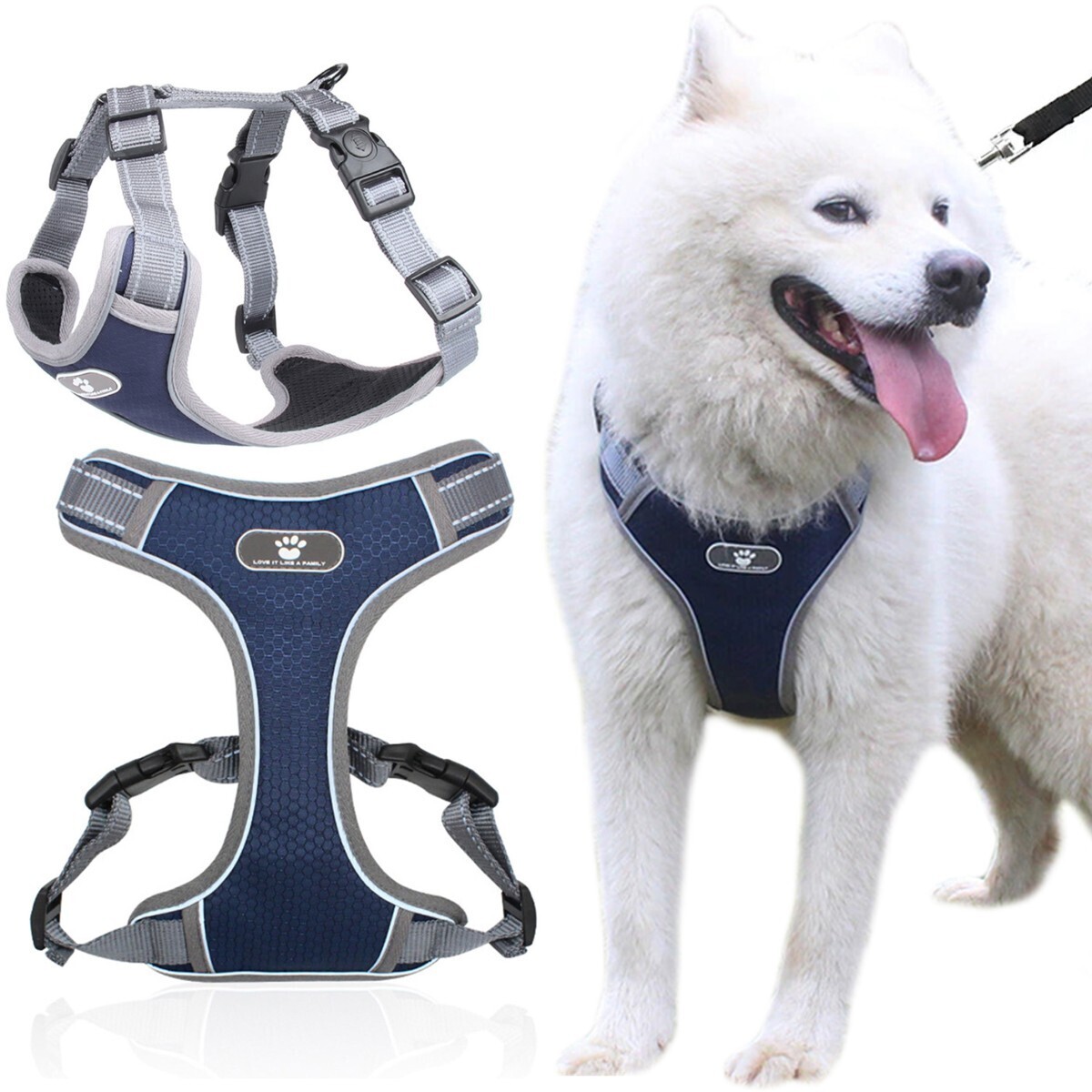 Postroj pro psy ASTRO L tmavě modrý